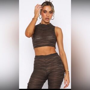 White fox brown two piece set size XL. New with tags